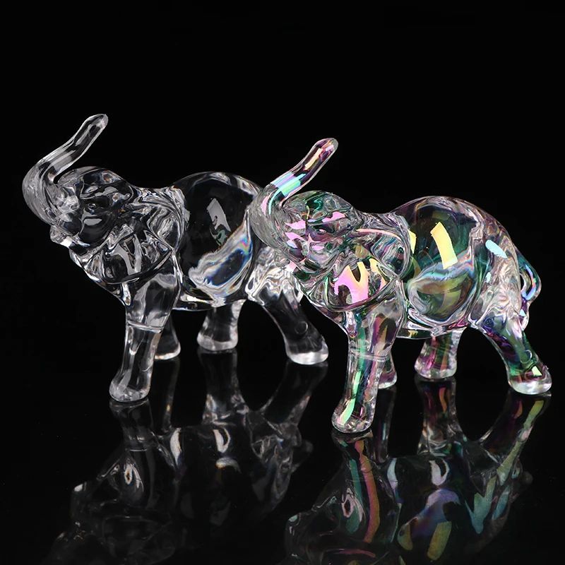 Crystal Charm Baby Elephant Figurine – Cute Acrylic Mini Statue for Desk & Home Decor