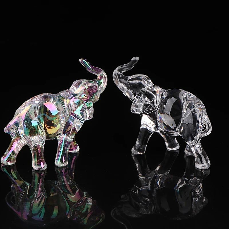Crystal Charm Baby Elephant Figurine – Cute Acrylic Mini Statue for Desk & Home Decor