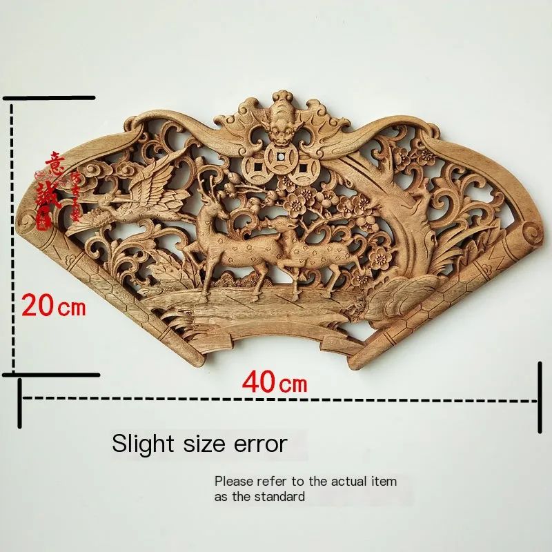 Hand-Carved Camphor Wood Dragon & Phoenix Wall Art – 3D Traditional Chinese Decorative Panel with Natural Fragrance