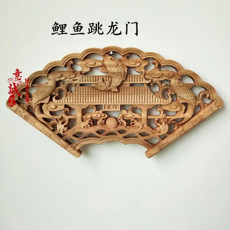 Hand-Carved Camphor Wood Dragon & Phoenix Wall Art – 3D Traditional Chinese Decorative Panel with Natural Fragrance