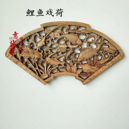 Hand-Carved Camphor Wood Dragon & Phoenix Wall Art – 3D Traditional Chinese Decorative Panel with Natural Fragrance