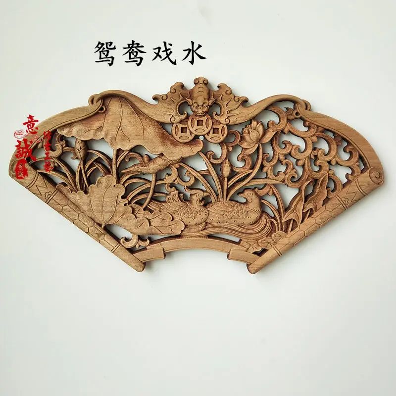 Hand-Carved Camphor Wood Dragon & Phoenix Wall Art – 3D Traditional Chinese Decorative Panel with Natural Fragrance