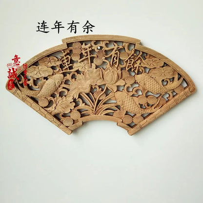 Hand-Carved Camphor Wood Dragon & Phoenix Wall Art – 3D Traditional Chinese Decorative Panel with Natural Fragrance