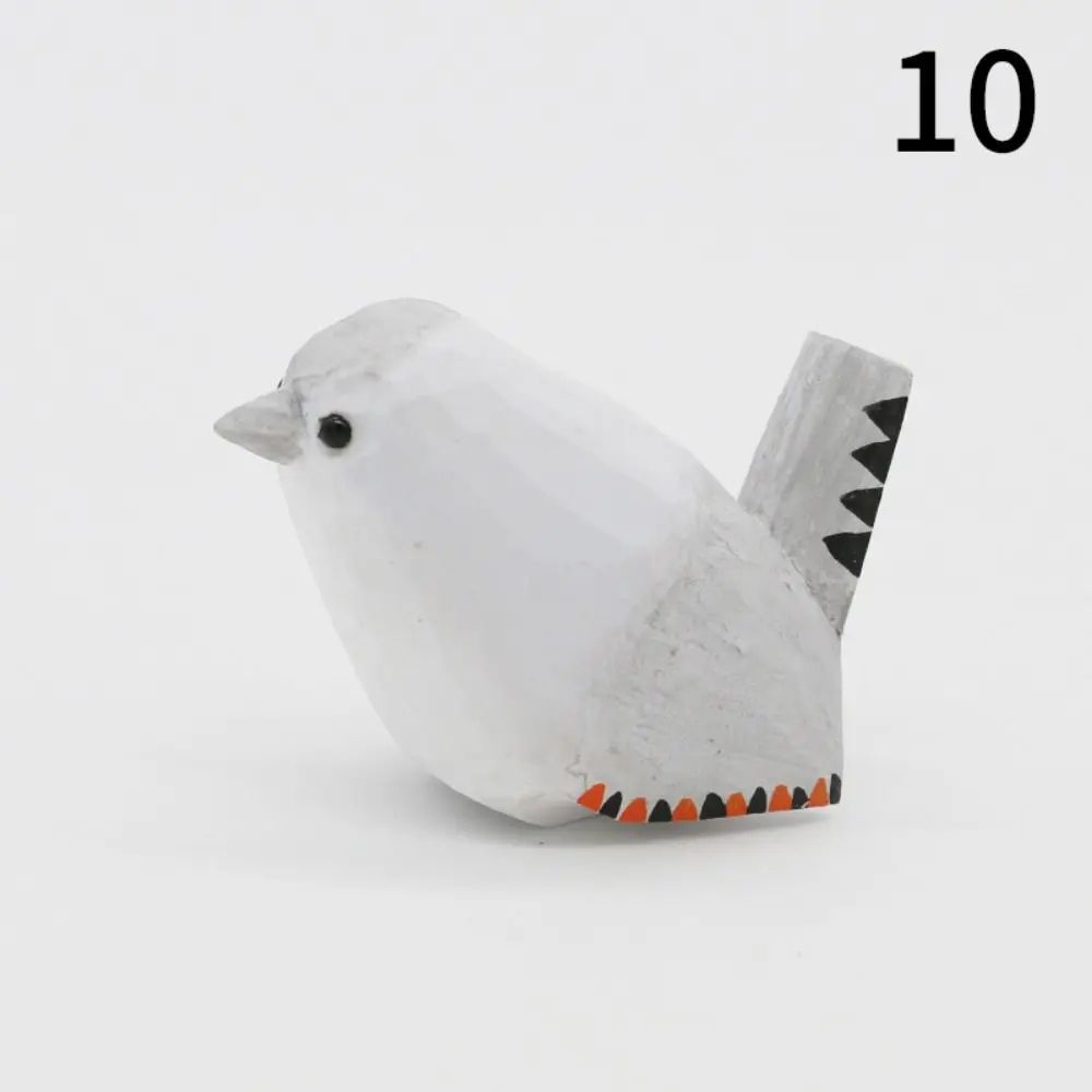 Handmade Wooden Bird Figurine – Nordic Style Hand-Carved Basswood Bird Decor Gift