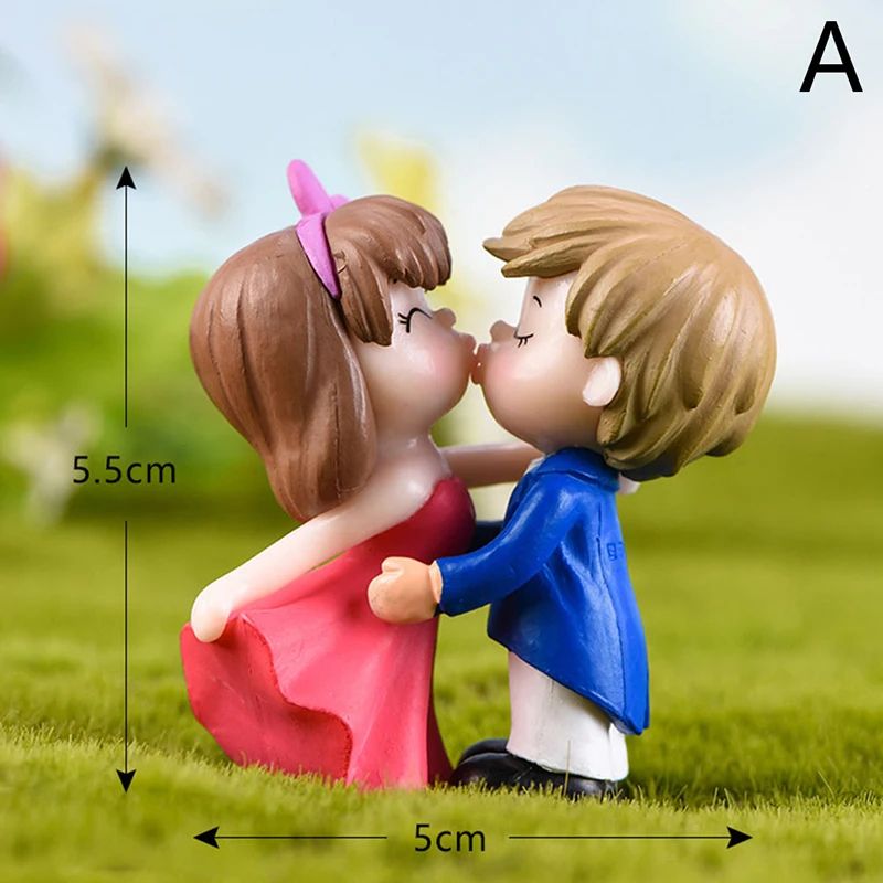 Mini Lovers Couple Garden Figurine Set – Cute Chair Animal Miniatures for Fairy Garden & Terrarium Decor