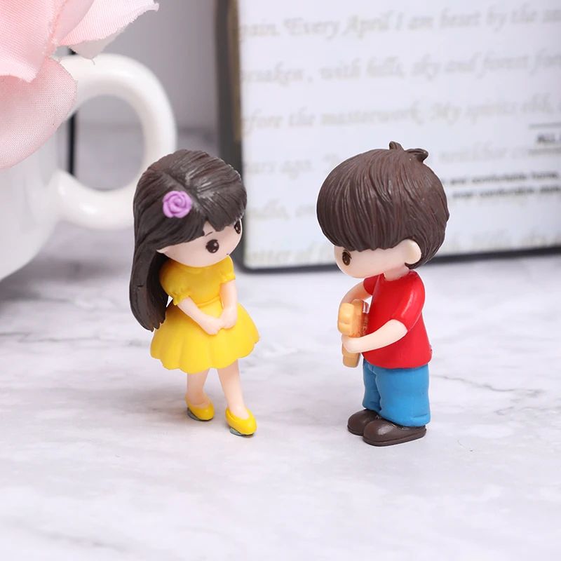 Mini Lovers Couple Garden Figurine Set – Cute Chair Animal Miniatures for Fairy Garden & Terrarium Decor