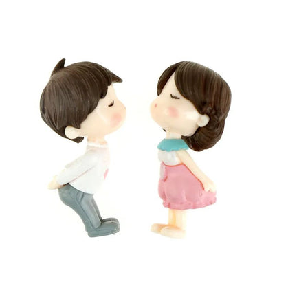 Mini Lovers Couple Garden Figurine Set – Cute Chair Animal Miniatures for Fairy Garden & Terrarium Decor
