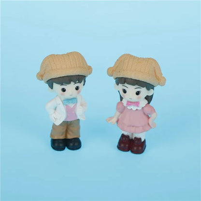 Mini Lovers Couple Garden Figurine Set – Cute Chair Animal Miniatures for Fairy Garden & Terrarium Decor