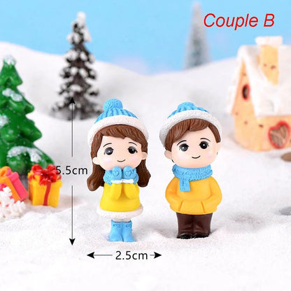 Mini Lovers Couple Garden Figurine Set – Cute Chair Animal Miniatures for Fairy Garden & Terrarium Decor