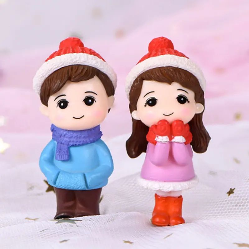 Mini Lovers Couple Garden Figurine Set – Cute Chair Animal Miniatures for Fairy Garden & Terrarium Decor