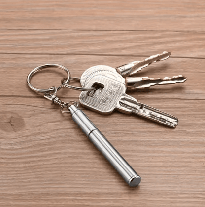 Mini Stainless Steel Telescopic Keychain Ballpoint Pen