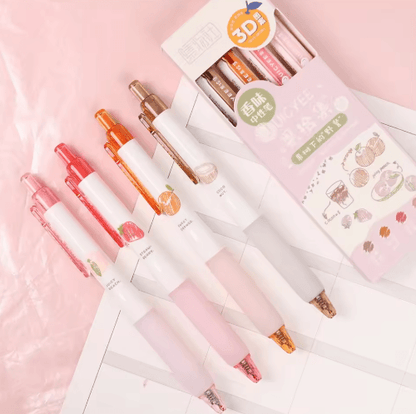 Fruit Scented Gel Pens 3D Colored Pens for School Journaling and Scrapbooking