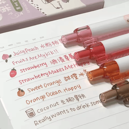 Fruit Scented Gel Pens 3D Colored Pens for School Journaling and Scrapbooking