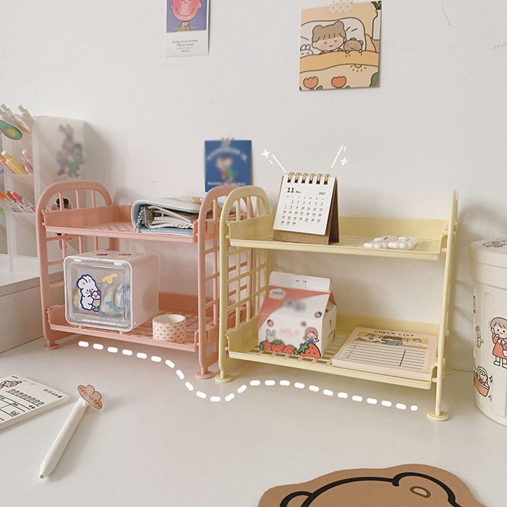 Multi Tier Desktop Storage Shelf for Dorm, Office and Study Desk