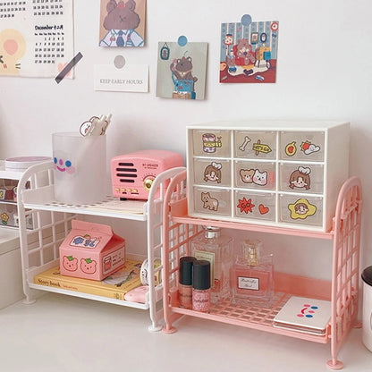 Multi Tier Desktop Storage Shelf for Dorm, Office and Study Desk