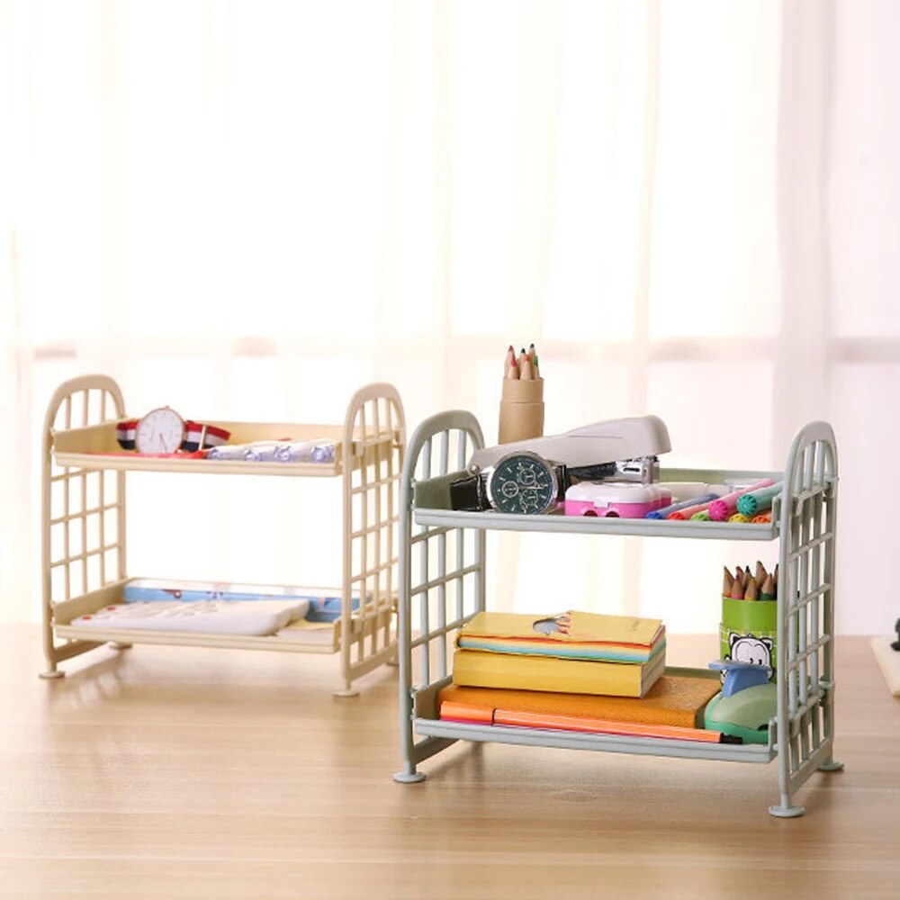 Multi Tier Desktop Storage Shelf for Dorm, Office and Study Desk