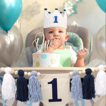 Boho 1st Birthday High Chair Banner – Modern Nursery & Baby Room Party Decoration