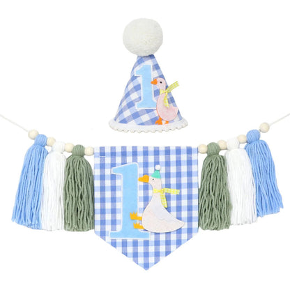Boho 1st Birthday High Chair Banner – Modern Nursery & Baby Room Party Decoration