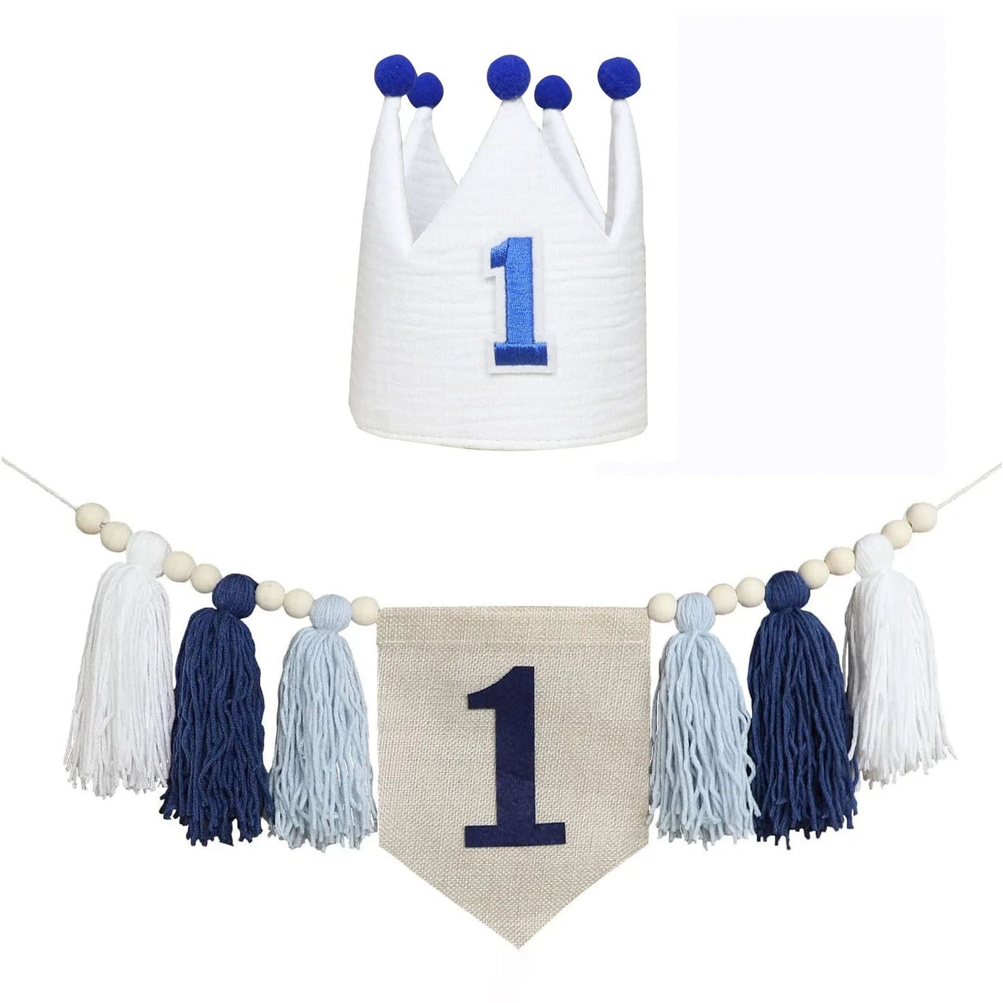 Boho 1st Birthday High Chair Banner – Modern Nursery & Baby Room Party Decoration