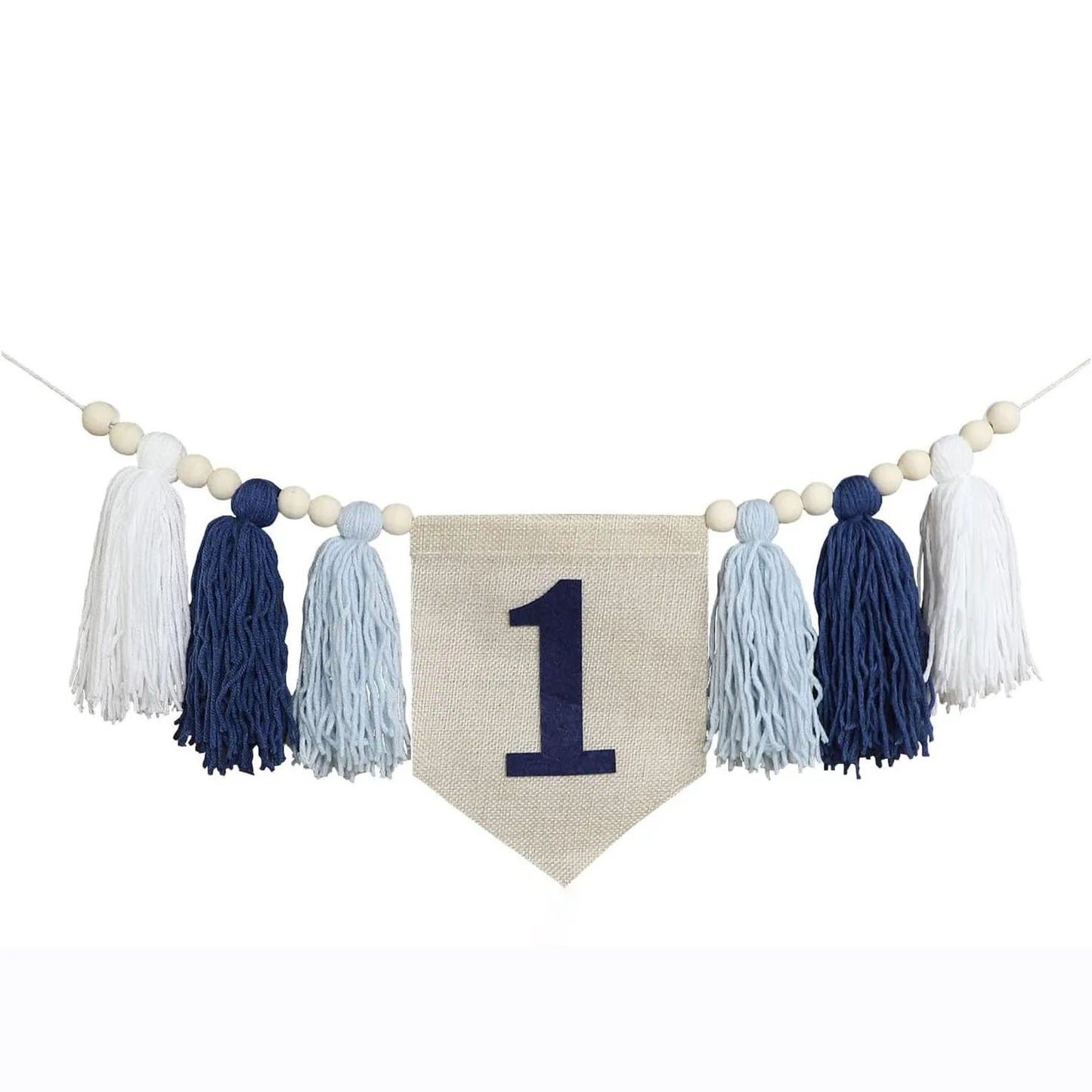 Boho 1st Birthday High Chair Banner – Modern Nursery & Baby Room Party Decoration