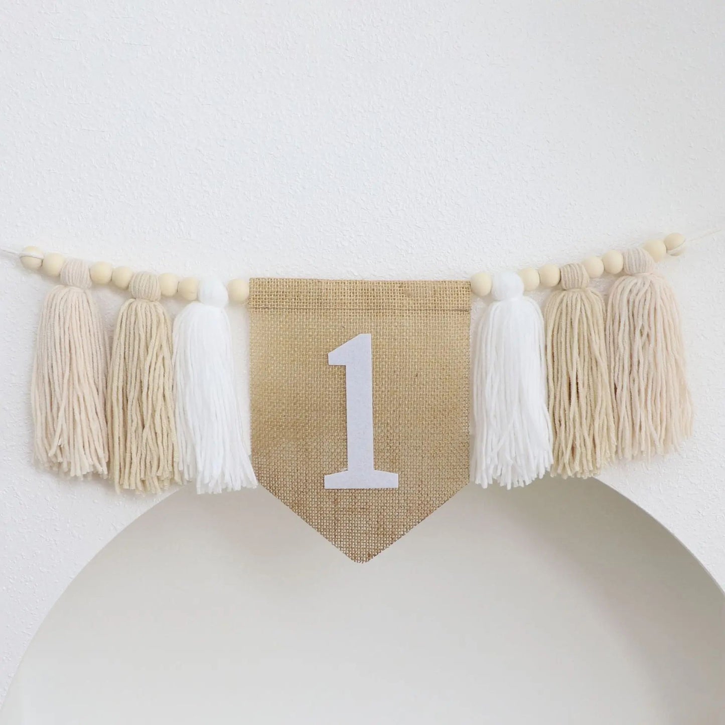 Boho 1st Birthday High Chair Banner – Modern Nursery & Baby Room Party Decoration