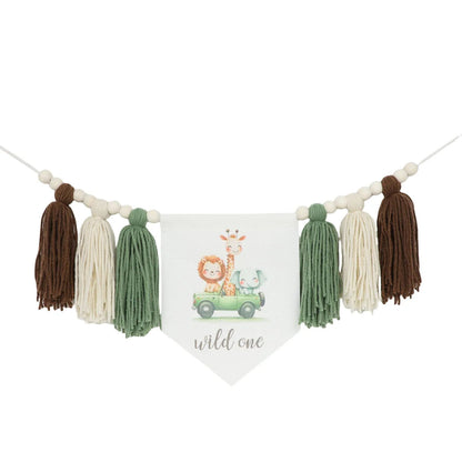 Boho 1st Birthday High Chair Banner – Modern Nursery & Baby Room Party Decoration