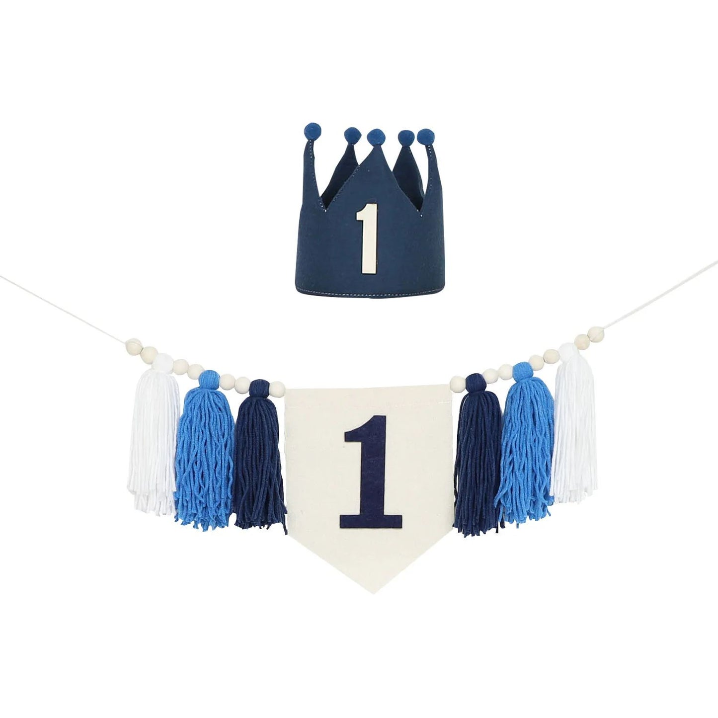 Boho 1st Birthday High Chair Banner – Modern Nursery & Baby Room Party Decoration
