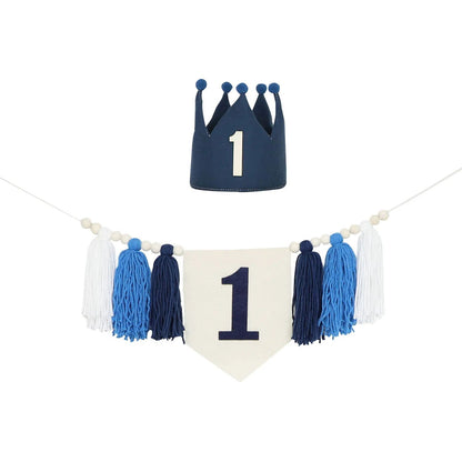 Boho 1st Birthday High Chair Banner – Modern Nursery & Baby Room Party Decoration