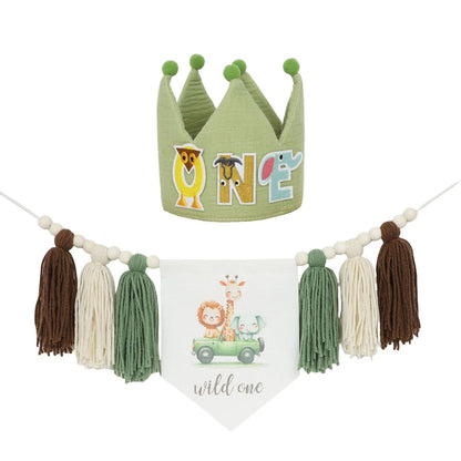 Boho 1st Birthday High Chair Banner – Modern Nursery & Baby Room Party Decoration