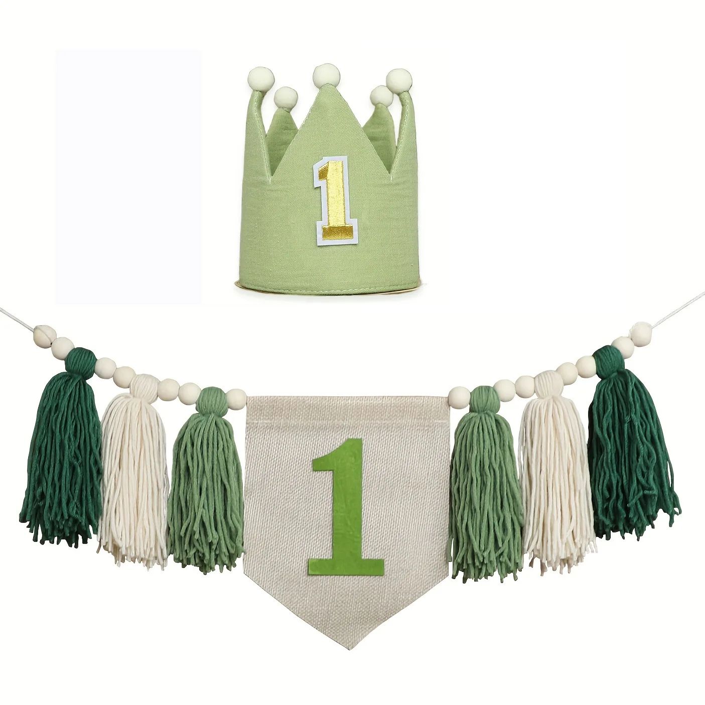 Boho 1st Birthday High Chair Banner – Modern Nursery & Baby Room Party Decoration