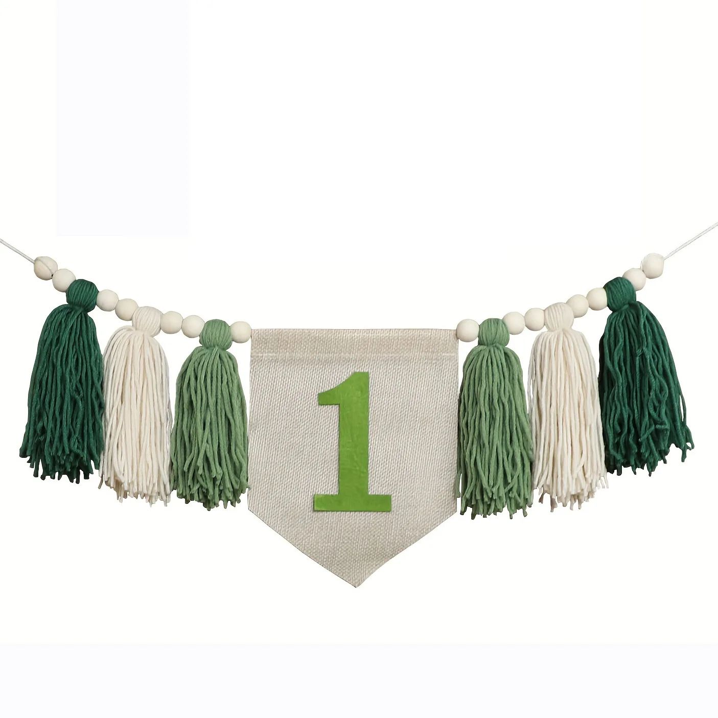 Boho 1st Birthday High Chair Banner – Modern Nursery & Baby Room Party Decoration