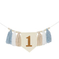khaki blue tassel