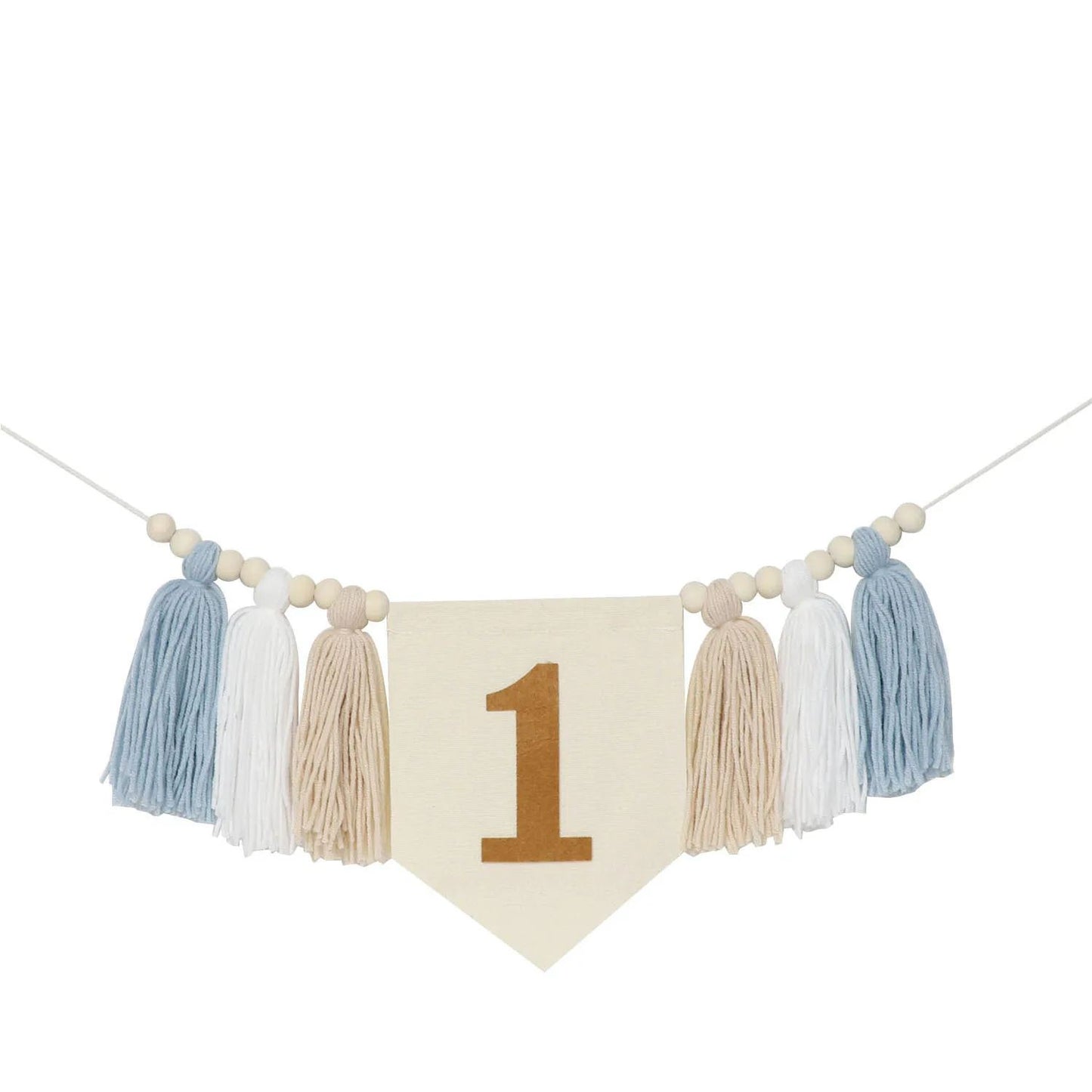 Boho 1st Birthday High Chair Banner – Modern Nursery & Baby Room Party Decoration