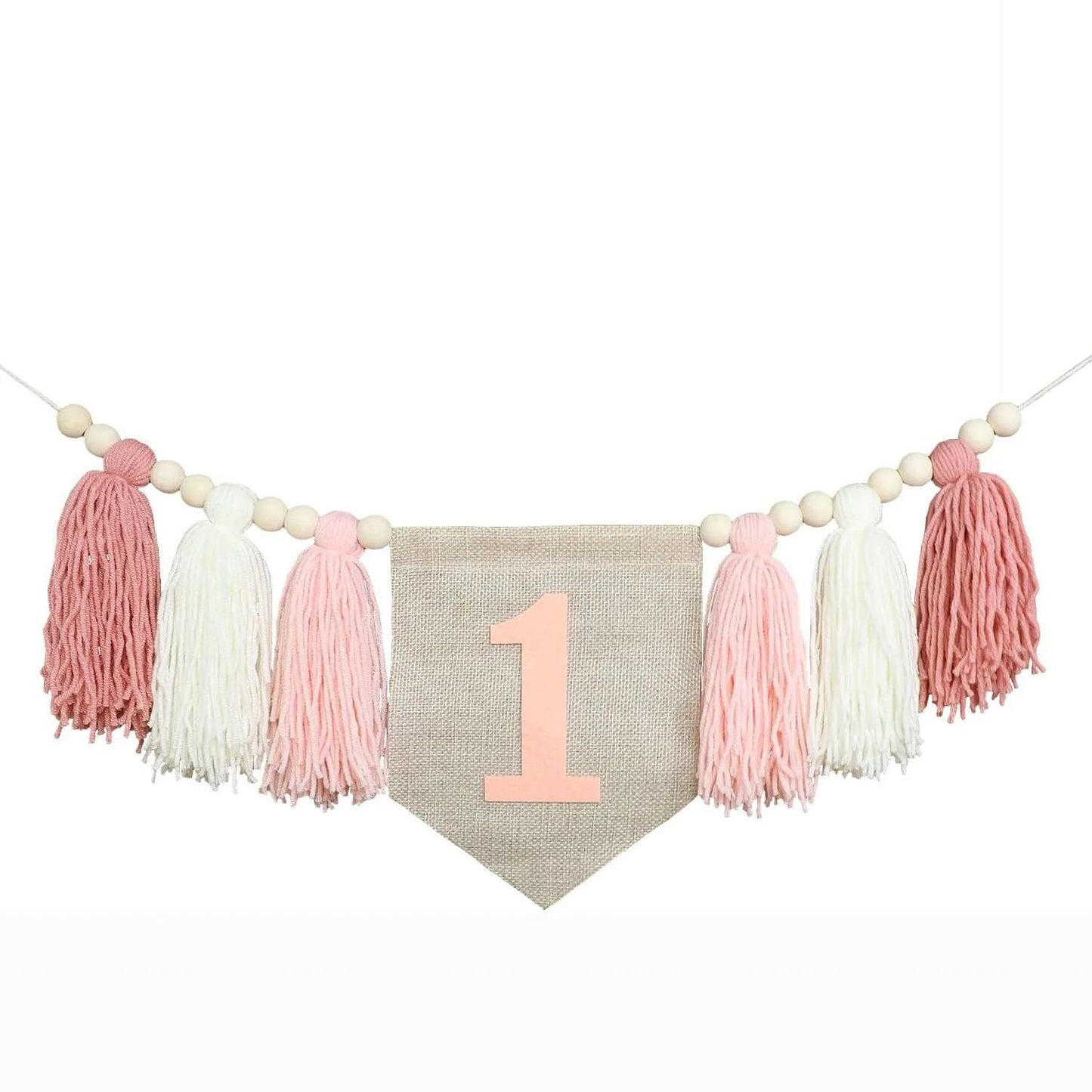 Boho 1st Birthday High Chair Banner – Modern Nursery & Baby Room Party Decoration