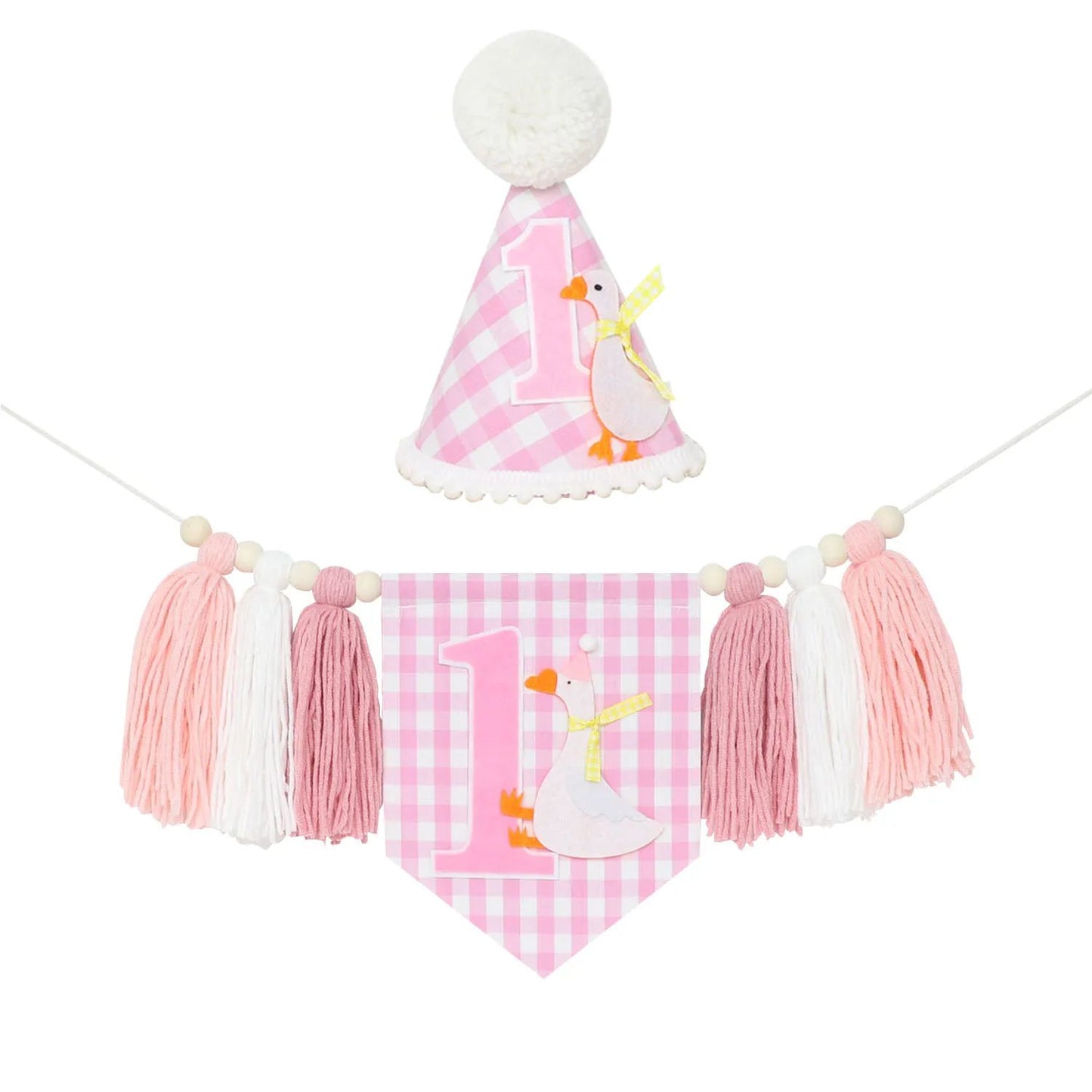 Boho 1st Birthday High Chair Banner – Modern Nursery & Baby Room Party Decoration
