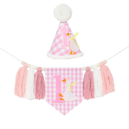 Boho 1st Birthday High Chair Banner – Modern Nursery & Baby Room Party Decoration