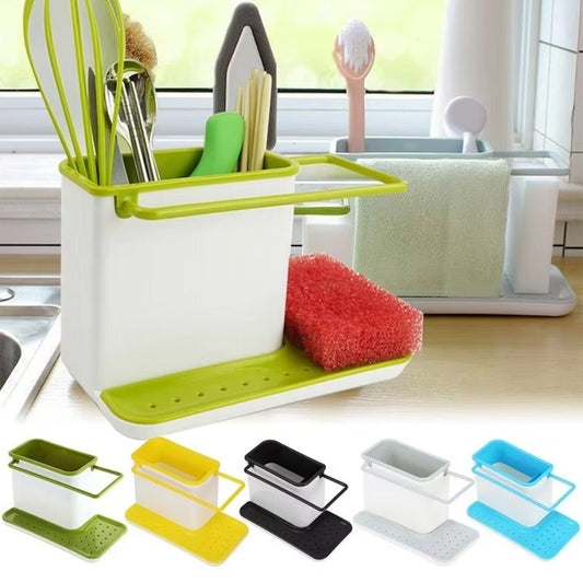 SmartSink Kitchen Sink Organizer Rack with Drip Tray & Dish Cloth Storage