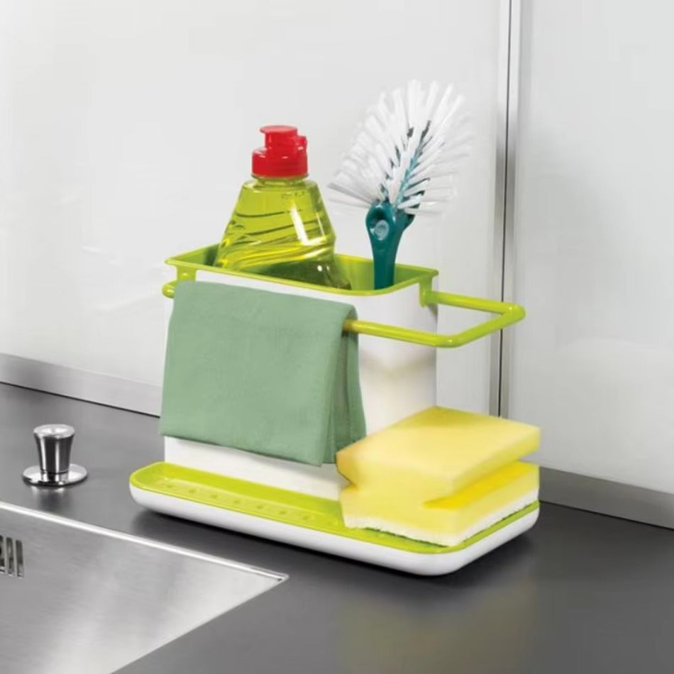 SmartSink Kitchen Sink Organizer Rack with Drip Tray & Dish Cloth Storage