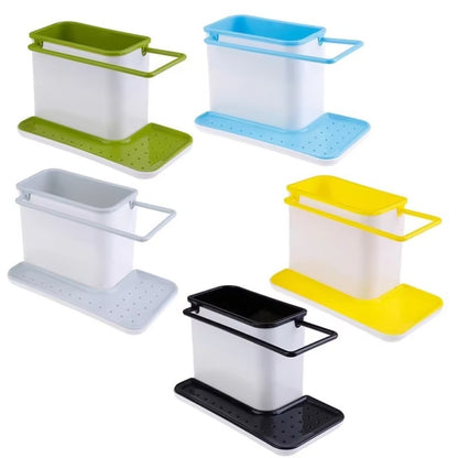 SmartSink Kitchen Sink Organizer Rack with Drip Tray & Dish Cloth Storage