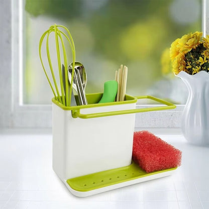 SmartSink Kitchen Sink Organizer Rack with Drip Tray & Dish Cloth Storage