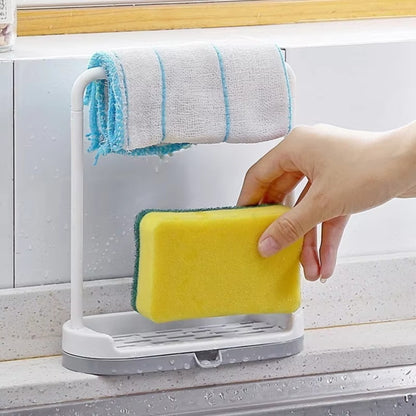 SmartSink Kitchen Sink Organizer Rack with Drip Tray & Dish Cloth Storage