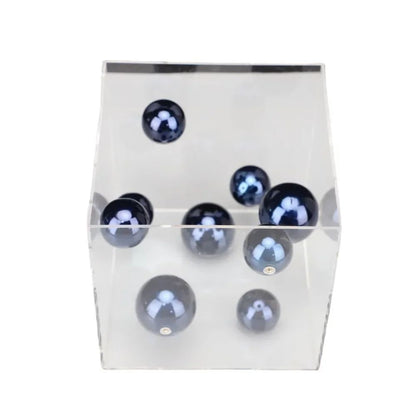 Modern Geometric Metal Ball Art Ornament with Transparent Acrylic Box Decor