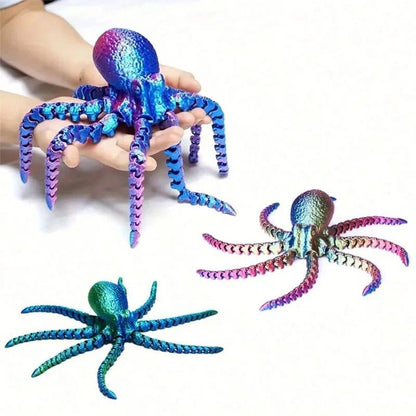 Flexible 3D Printed Octopus Figurine – Movable Ocean Animal Desk & Aquarium Decor Toy