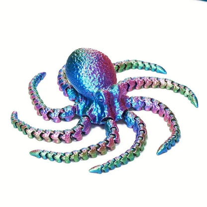 Flexible 3D Printed Octopus Figurine – Movable Ocean Animal Desk & Aquarium Decor Toy