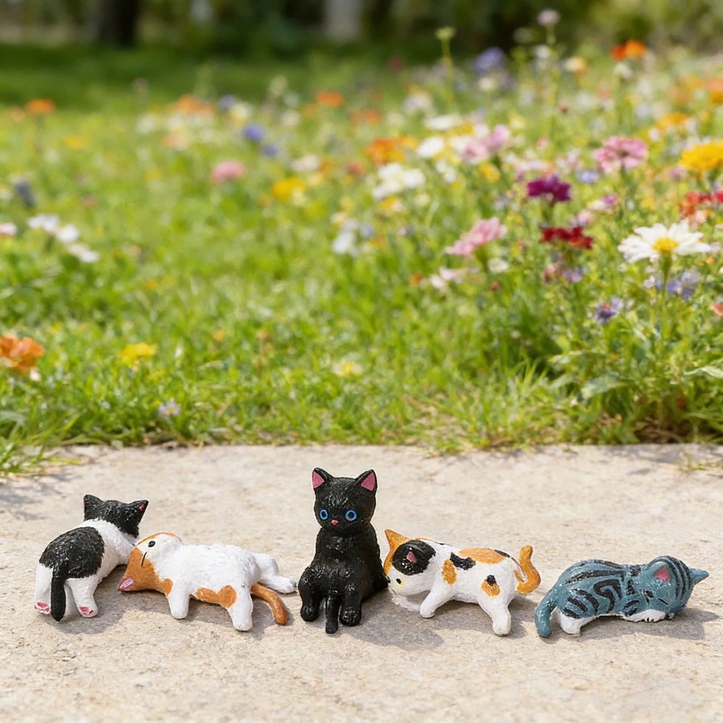 5-Pack Kawaii Healing Cat Screen Sitter Figurines – Cute Monitor Desk Companion Decor