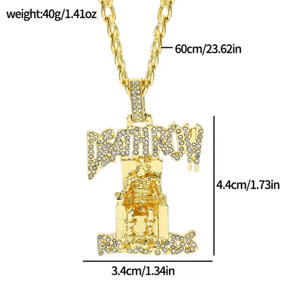 Iced Out Prisoner Pendant Necklace AAA Zircon Hip Hop Statement Chain