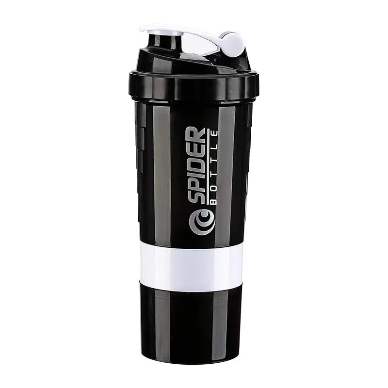 Triple Layer Protein Shaker Bottle with Storage Compartments for Gym, Fitness & Meal Prep