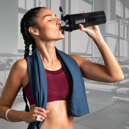 Triple Layer Protein Shaker Bottle with Storage Compartments for Gym, Fitness & Meal Prep