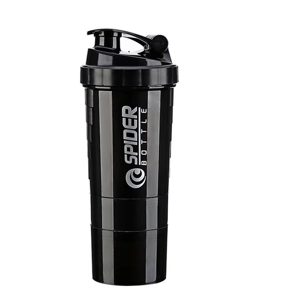 Triple Layer Protein Shaker Bottle with Storage Compartments for Gym, Fitness & Meal Prep