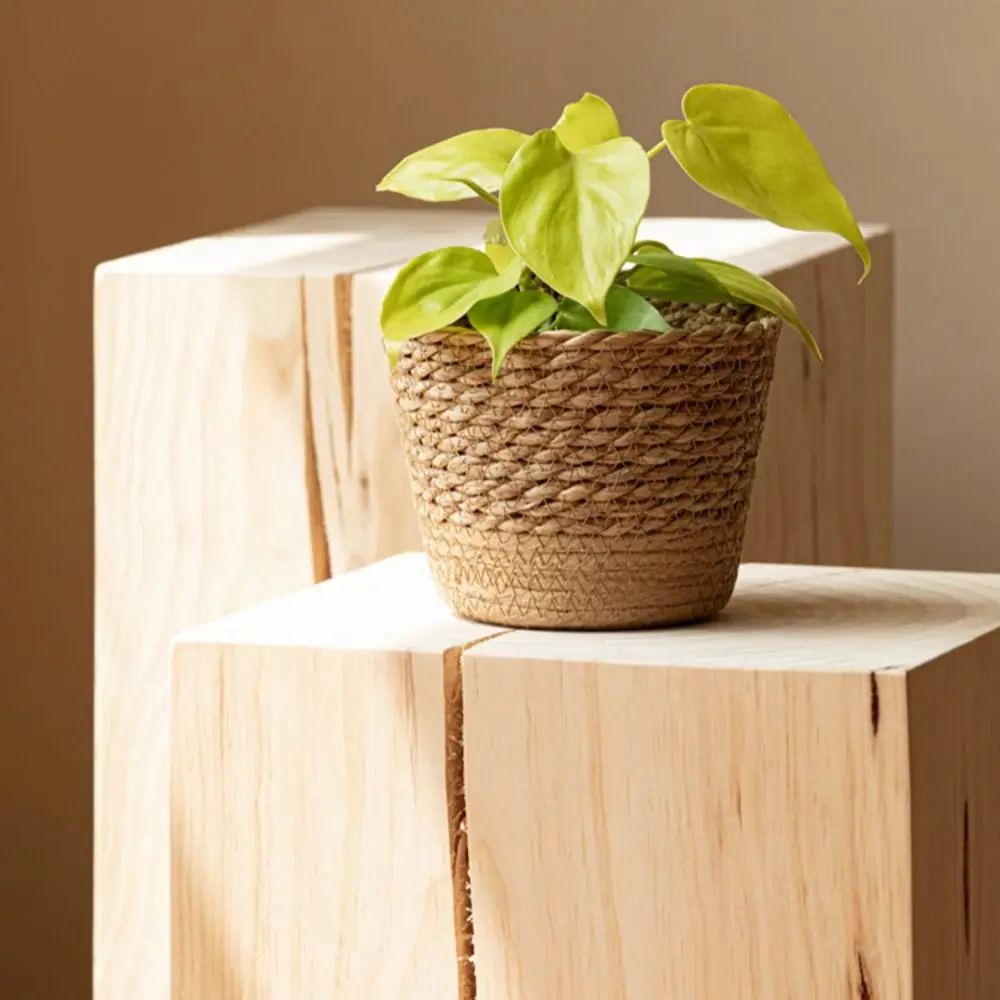 Handwoven Rattan Planter Basket for Indoor and Outdoor Plants